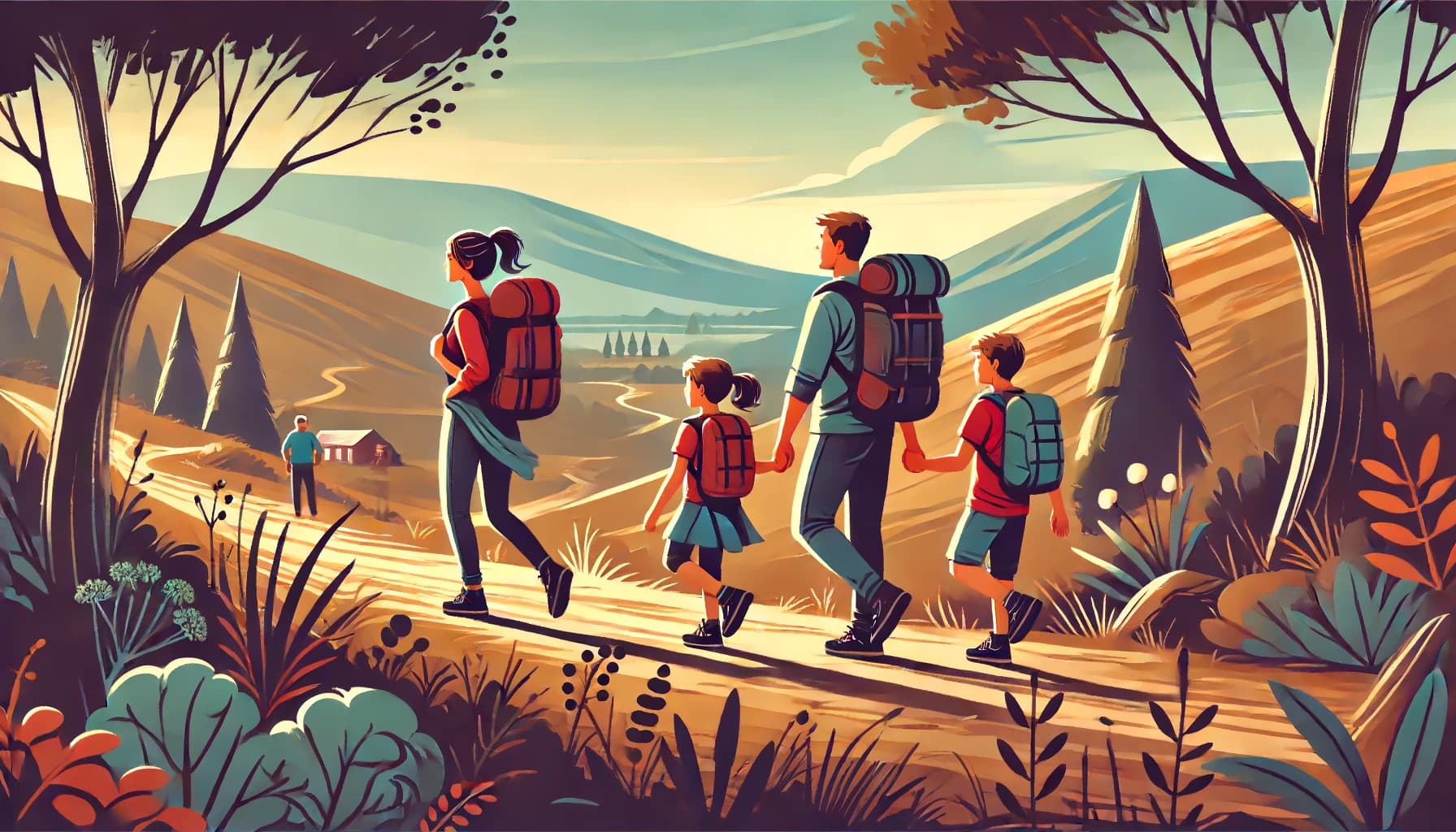 Family enjoying time outdoors